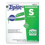 Ziploc Resealable Sandwich Bags, 1.2 mil, 6.5" x 6", Clear, PK500 PK 682255